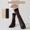 Women'S Summer Ultra Thin Toe Socks Sexy Breathable Toe-Separated Mid Tube Socks Solid Color Casual Transparent Tabi Silk Socks