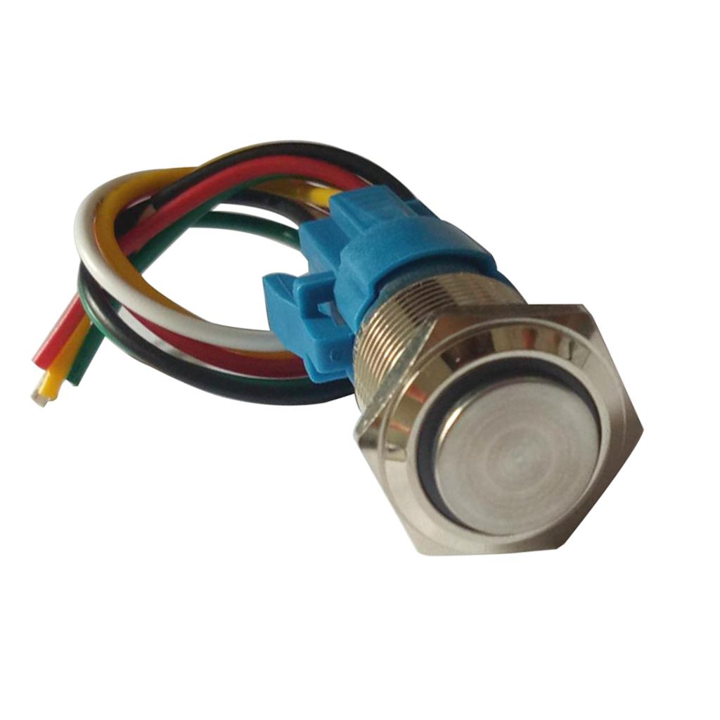 Latching Pushbutton Switch For 16mm 5/8" Mounting Hole Stainless Steel Shell - as described,