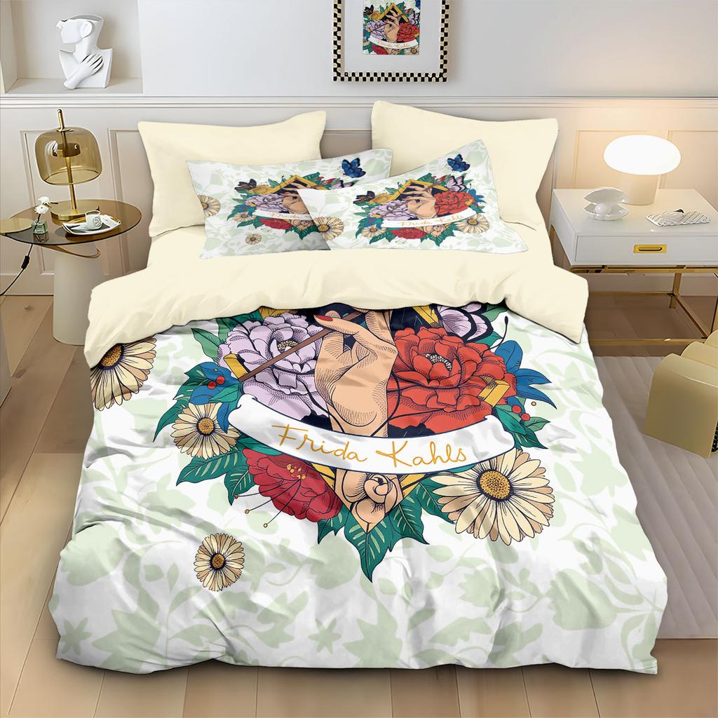 High-quality Printing Duvet Cover Set,Retro Print Bedding Set with Pillowcases 75*50cm for Adult Kids,Gifts for family members