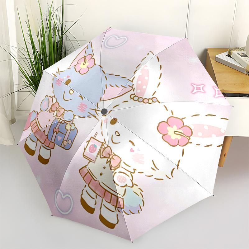 

1pc Kawaii Cat & Rabbit Umbrella - Automatic Open/Closed, Foldable Design, Iron Frame, Outdoor Use, Festival Gift, Suitable for Fans, Travel, Daily Us
