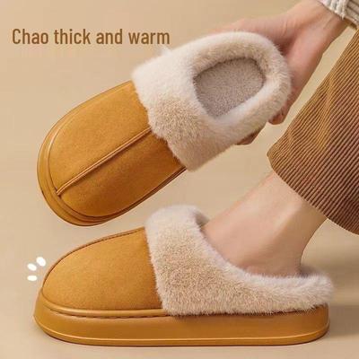 Chinelos de Algodão com Forro de Pelúcia para Homens e Mulheres – Conforto Quente com Biqueira Fechada para Casa e Pós-Parto.