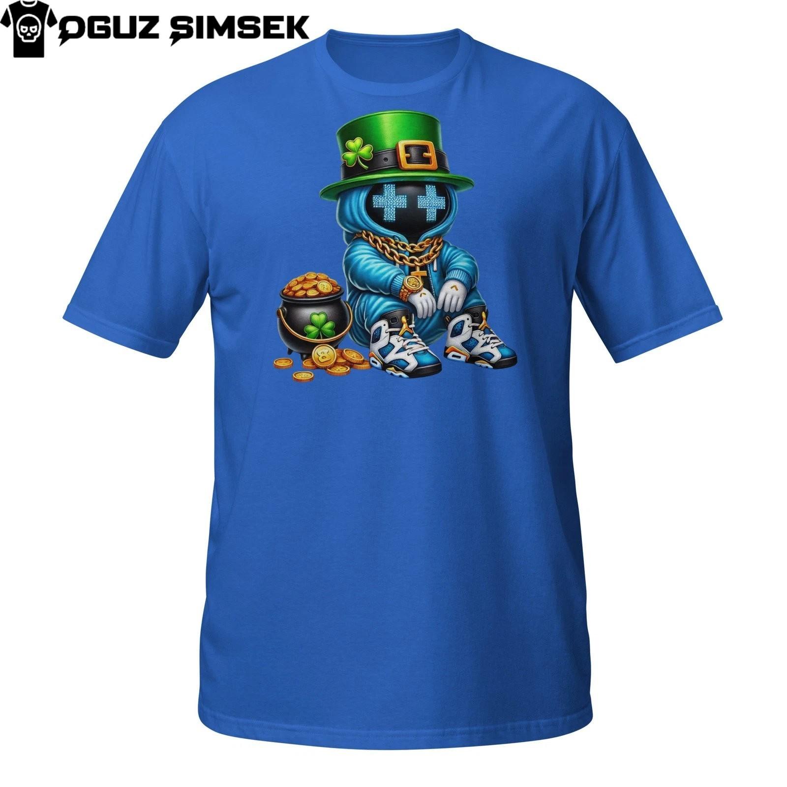 Urban Leprechaun T-Shirt Mens Womens Tees Top – Lucky Gold Pot Cartoon Streetwear Design M