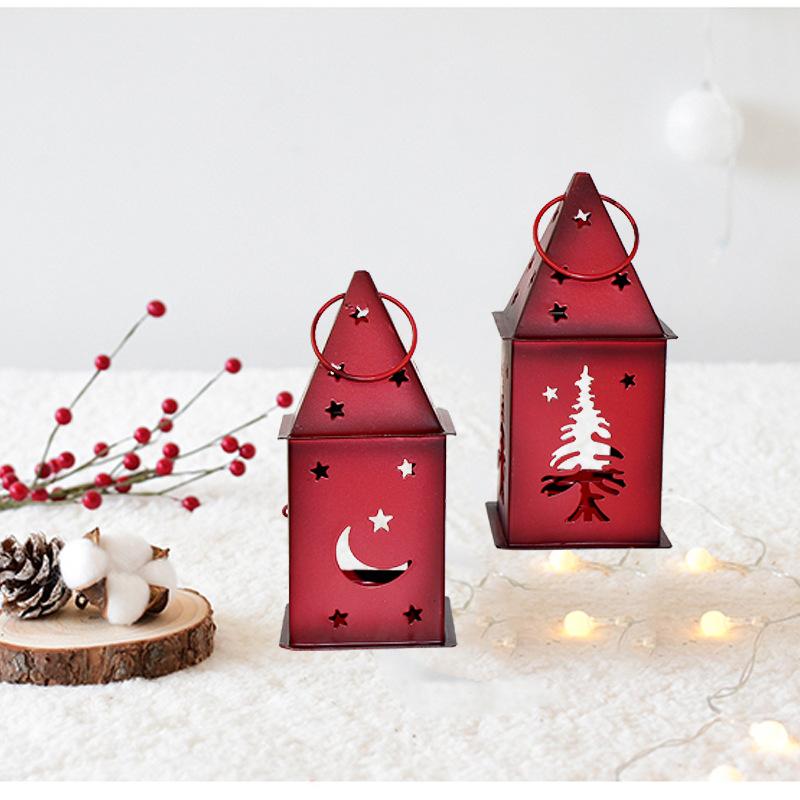 

Пользовательские Красный Ретро Железный Арт Стекло Рождественский Шторм Фонарь Подсвечник Украшения Свечи Ужин Рождественский