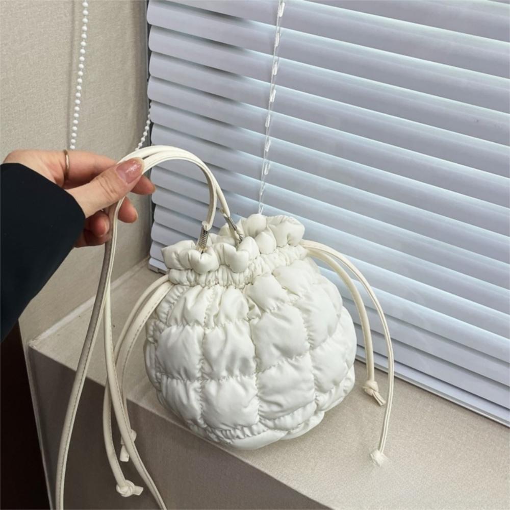 

Korean Style Nylon Shoulder Bag Handbag Small Crossbody Bag Cute Drawstring Bucket Bag Girls світло-синій колір