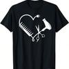 Hair Dryer Mirror Comb Love Funny Stylist Hairdresser Gift T-Shirt