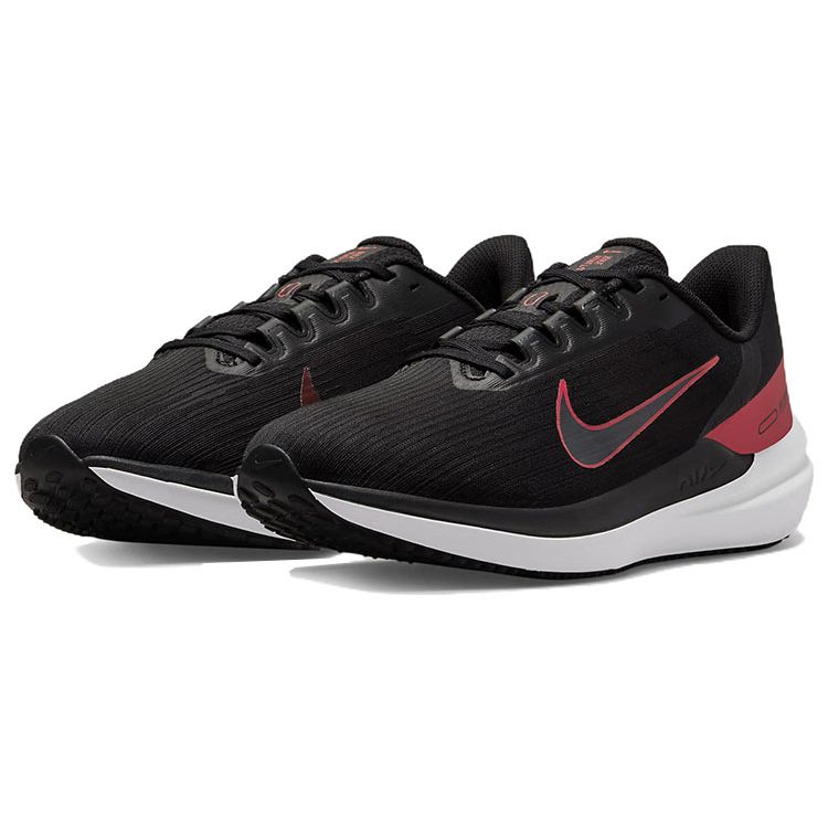 Nike Air Winflo 9 Black University Red Men Sneakers Dark-Smoke-Grey Iron-Grey DD6203-003