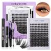 Single Cluster D Curved Hair False Eyelashes Glue Set Diy Segmented Natural Thick Eyelashes