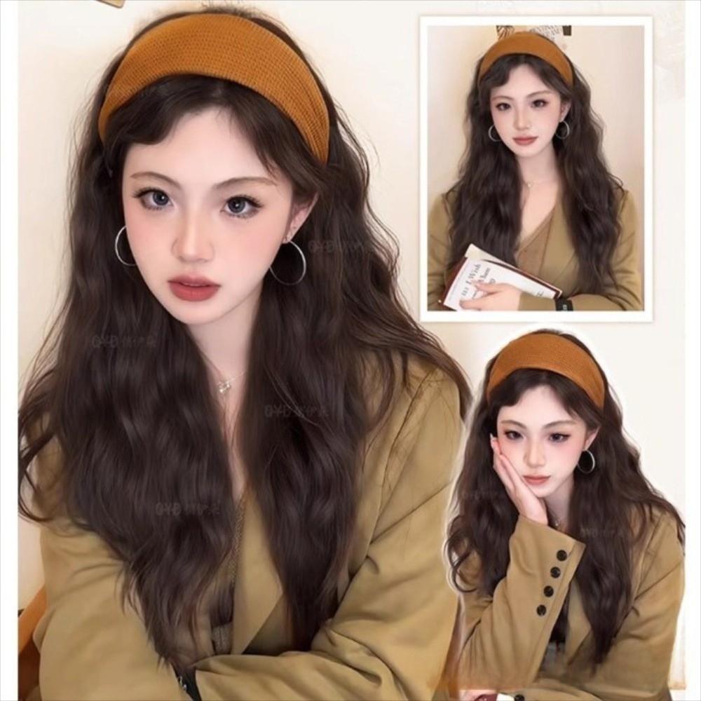 Hair Hoop Half Headband Wig Hairpieces Long Wavy Curly Hair  Party