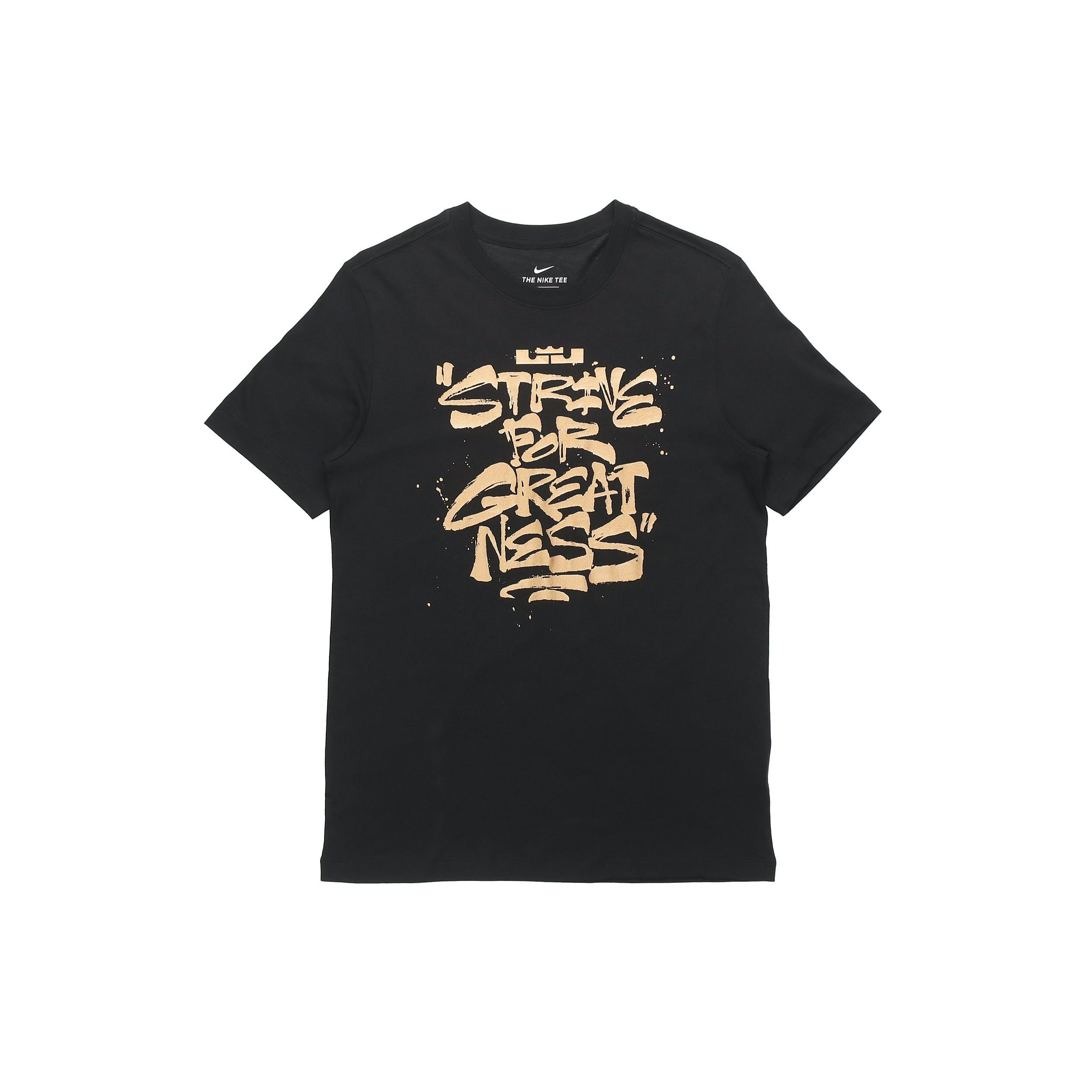 Nike Lebron Strive for Greatness Basketball Sports Printing Round Collar T-Shirt Men s Black DD0786-011 M