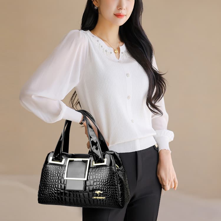 Glossy Boston Handbag One Shoulder Crossbody Women's Bag