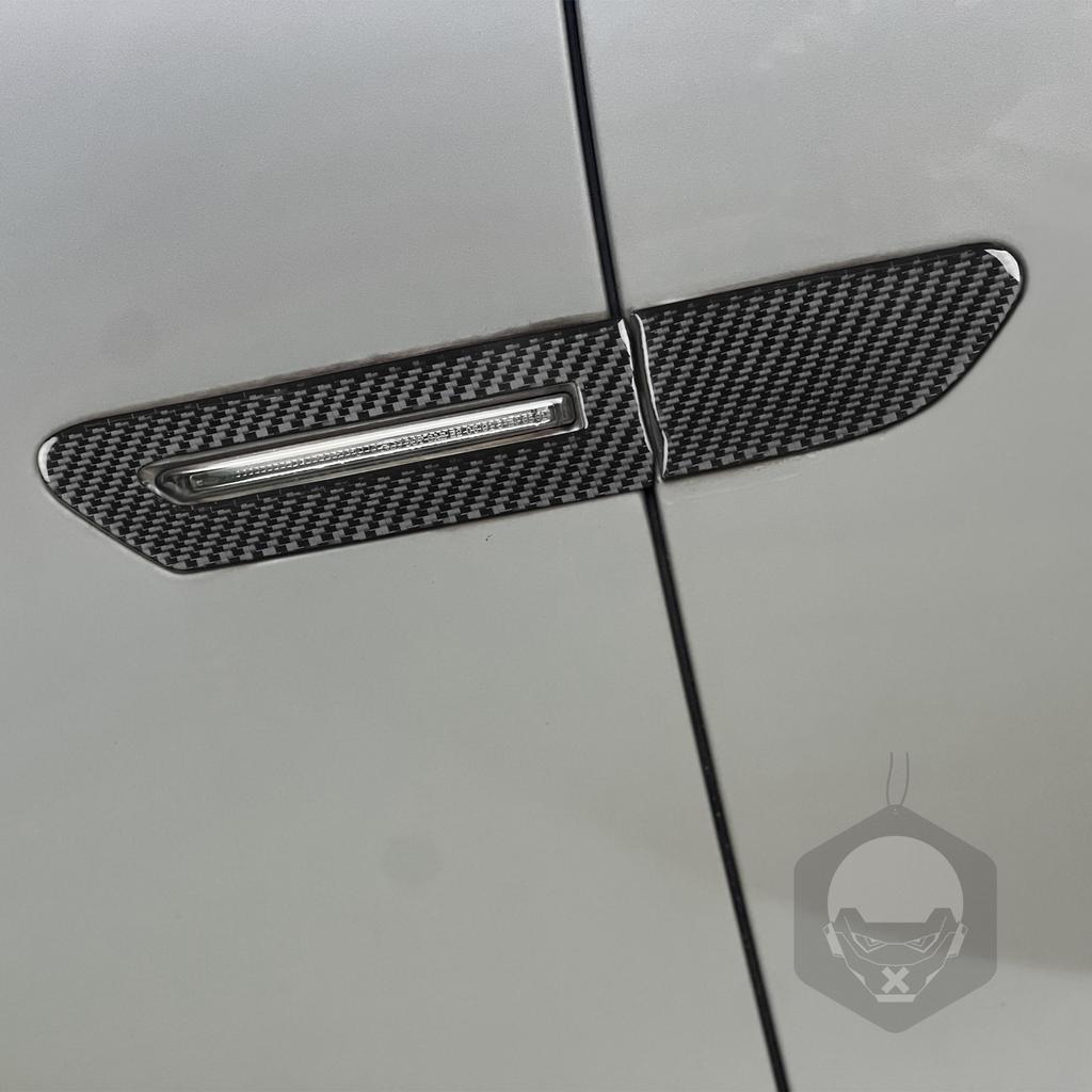 Air Knife Edge Lamp Door Exterior Decoration Real Carbon Fiber Sticker Cover Trim For BMW 7 Series F01 2009-2014 Car