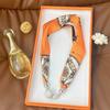 Silk scarf women's spring, autumn and summer new fashion neck protection decoration long necklace type magnetic buckle scarf small scarf