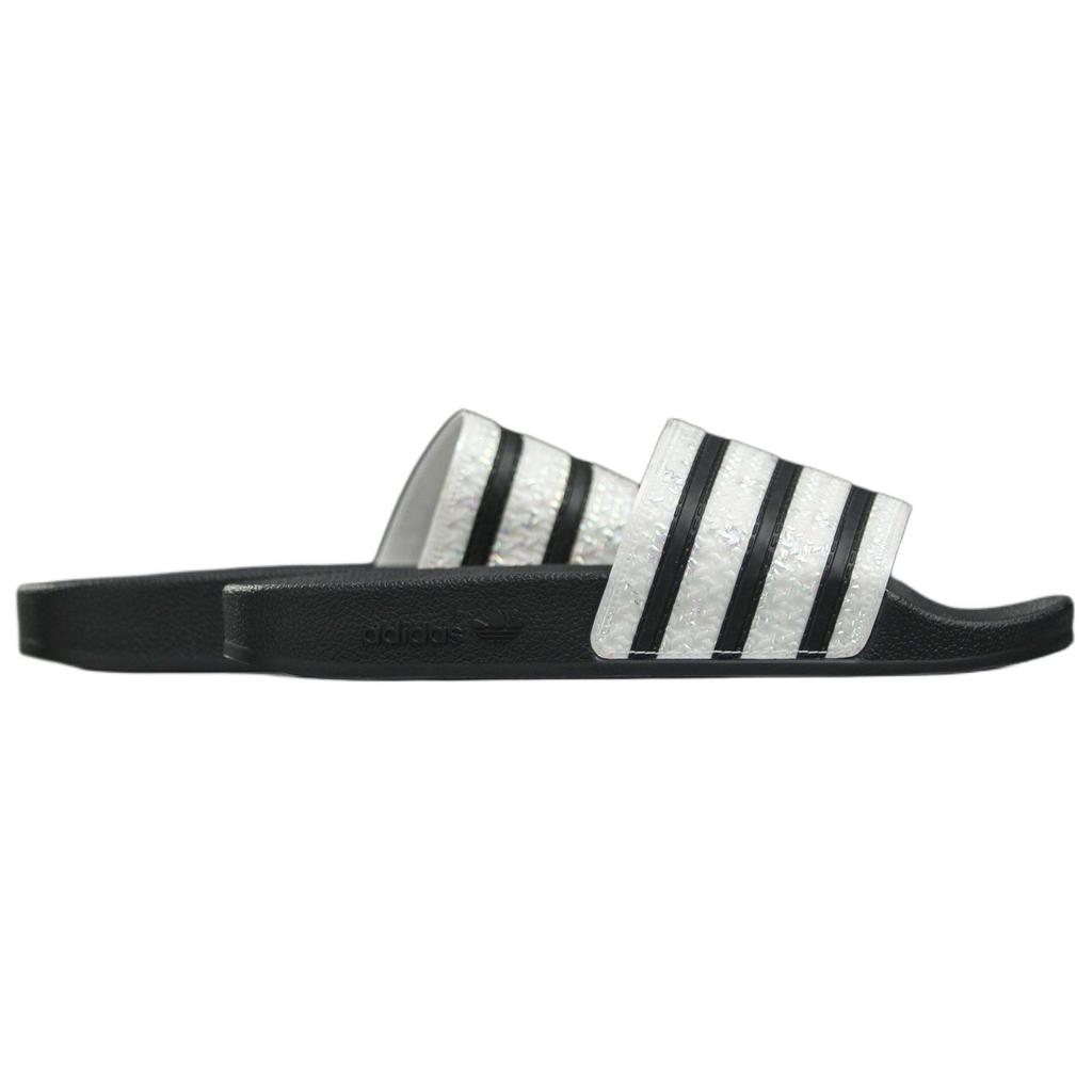 Adidas Originale Adilette Bequem Vielseitig Rutschfest Abriebfest Pantoletten Damen Schuhe Schwarz CG6256