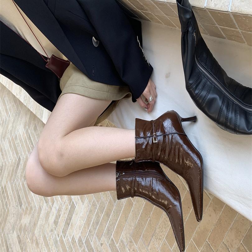 Women's boots and women's shoes niche light luxury 2025 autumn and winter handmade retro foreign trade yuan