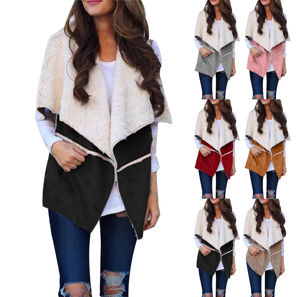 Womens Vest Winter Warm Hoodie Outwear Casual Coat Faux Zip Up  Jacket