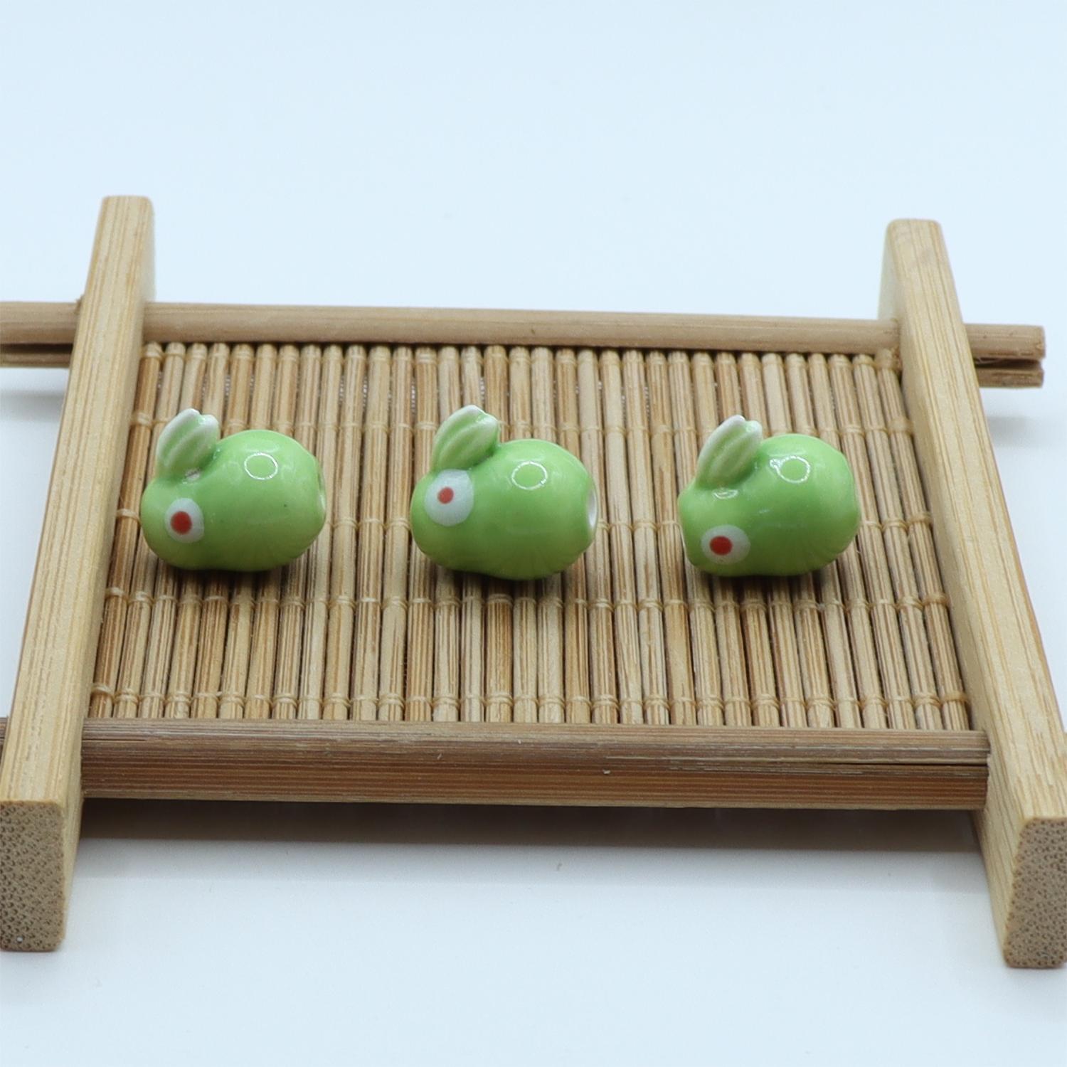 

Глазурованные фарфоровые бусины «Нефритовый кролик» для изготовления ювелирных изделий ручной работы, ожерелий и браслетов DIY 10 pieces