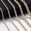 High Quality 2/3/4/5MM Classic Twisted Rope Chain Stainless Steel Necklace No Fade Fashion Jewelry Accessories For Men Women