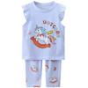 Kids Summer Cotton Short Sleeve Set Boys Girls Home Wear Pajamas Two Piece Outfit Casual Sleepwear Clothes
