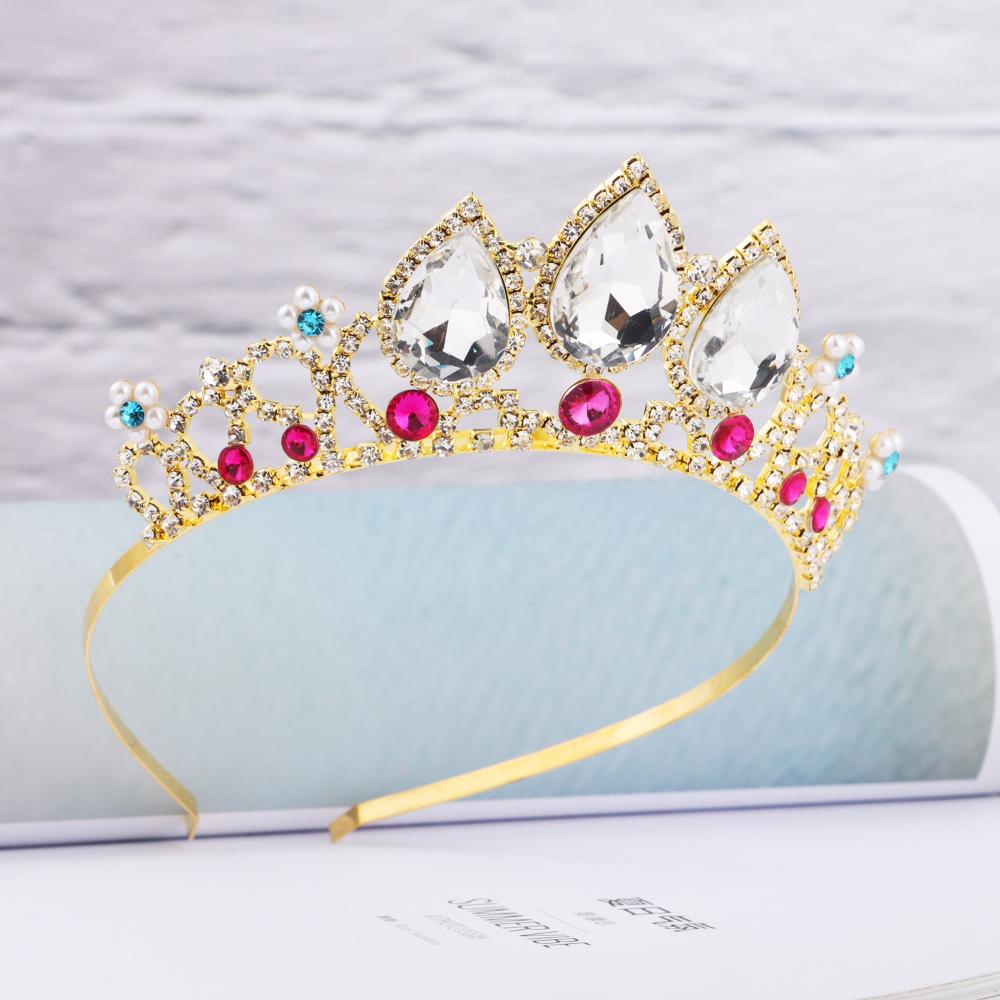 Rhinestone Tiara Handmade Wedding Princess Crown Bling Bling Pearl Headband Tiaras for Girls