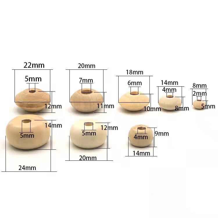 

DIY Children s Handmade Jewelry: Abacus-Shaped Unfinished Fir Wood Beads 12*20mm round back, 20 pcs/pack