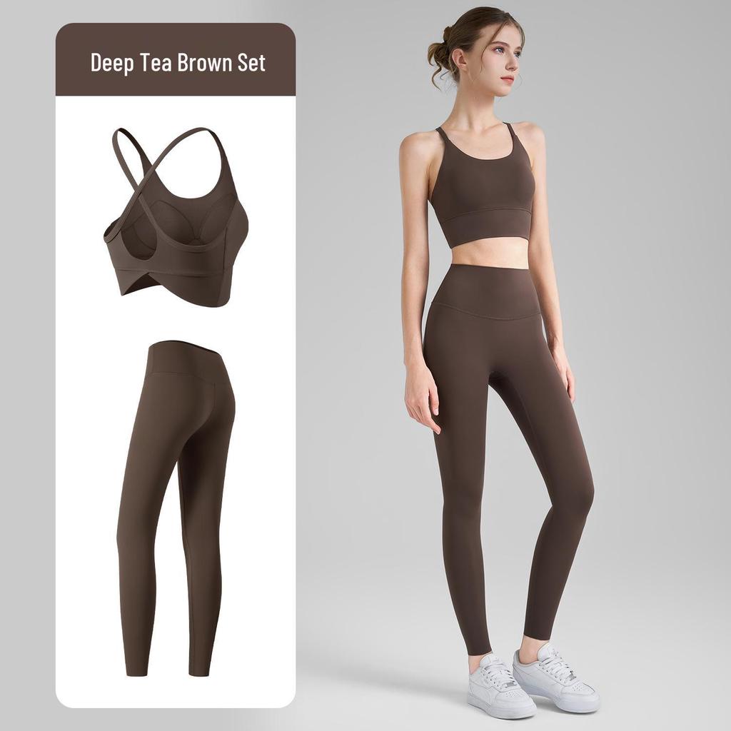 Summer Women's Yoga Set: Water Drop Back Tank & Anti-Roll-Up Pants