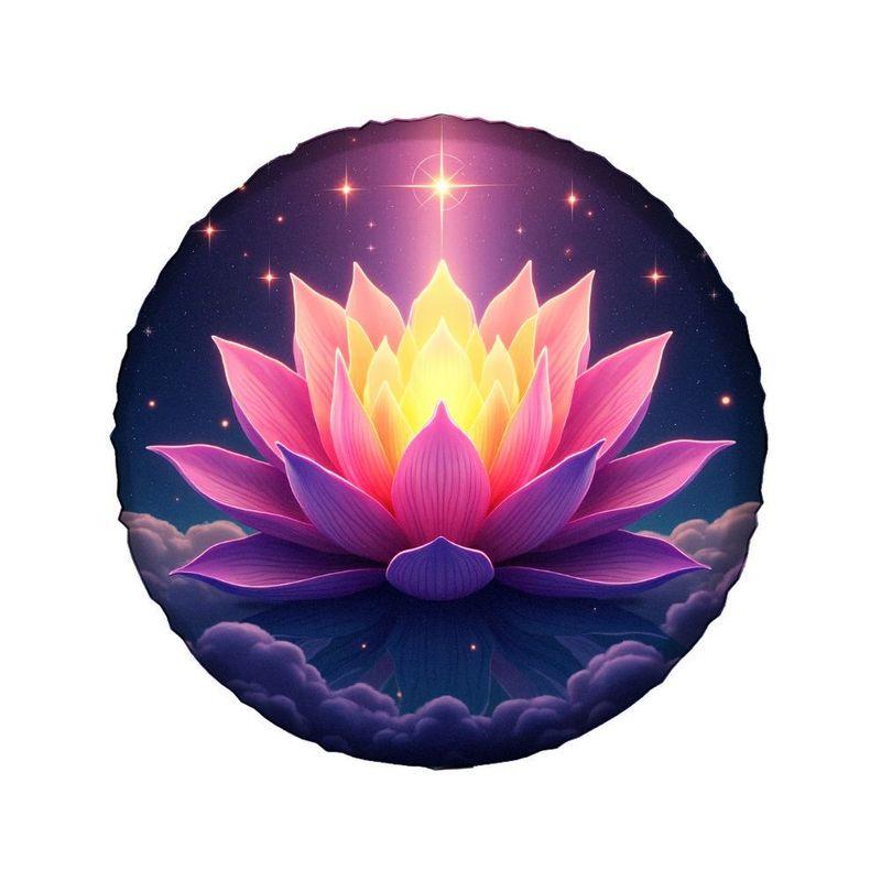 The Luminous Starry For Lotus Car Spare Tire Cover Features A Beautiful And Dreamy Gradient Design, Crafted From High-Quality Po