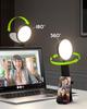 LitONES Compact Handheld Ring Light with Ideal for Computer Actress Monitor CRI High 50 Color Remote Work Tabletop Reading Tripod USB Ideal for Online