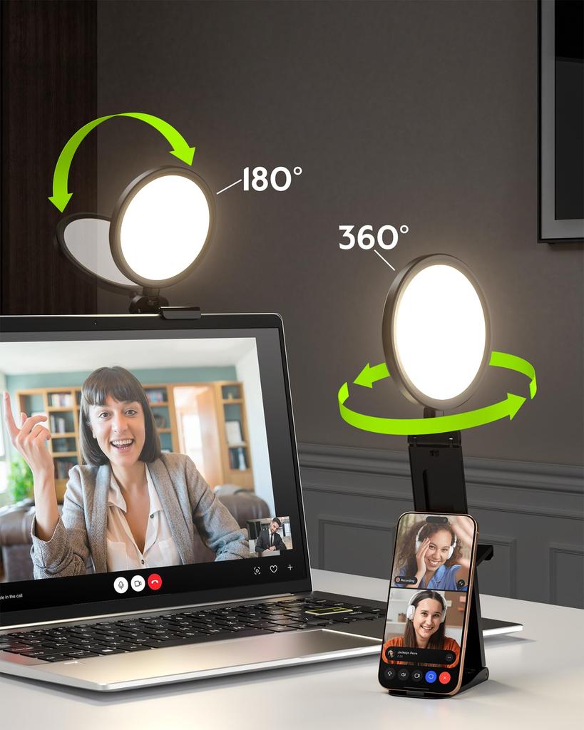 LitONES Compact Handheld Ring Light with Ideal for Computer Actress Monitor CRI High 50 Color Remote Work Tabletop Reading Tripod USB Ideal for Online