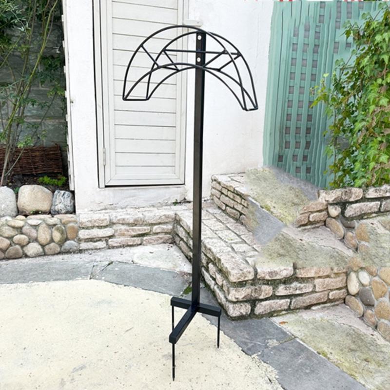 Trädgårdsslanghållare Bärbar slangkrok för trädgårdskran Vattningsslangorganisatör för slangtillbehör Förvaringsställ Stående