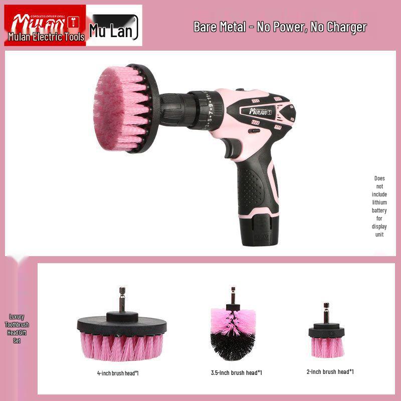 

Mulan Pink Rechargeable Lithium Hand Drill - Women s Electric Screwdriver with Impact Function and Pistol Grip for Home Use