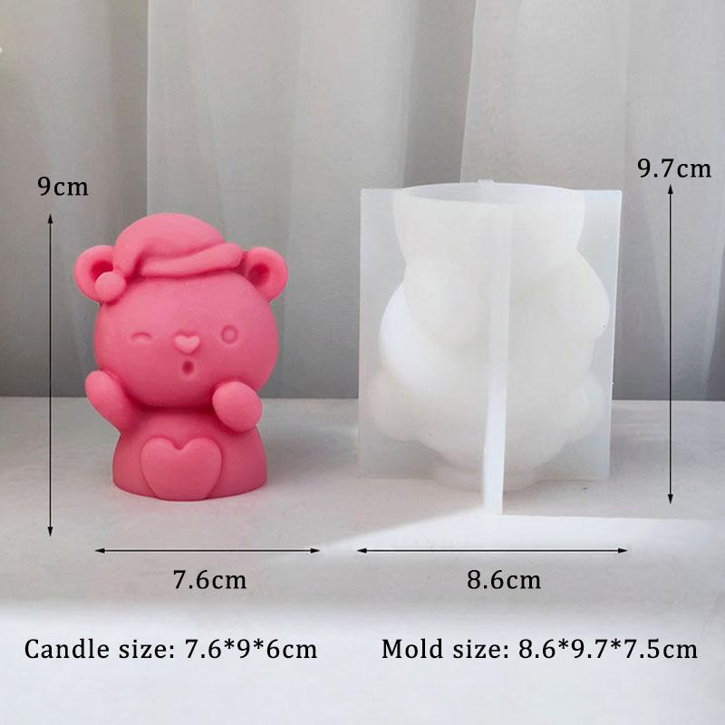3D Bearded Santa Claus Candle Mold Snowman DIY Scented Candle Plaster Resin Mould Silicone Cake Making Tool Christmas Decor Gift