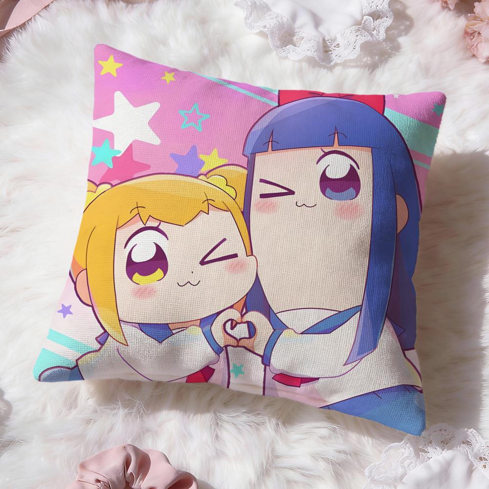 Cute Anime Pop Team Epic Cushion Cover Premium Comfort Reversible Pillow Cove -Two in One Design for Any Room & Car Interior