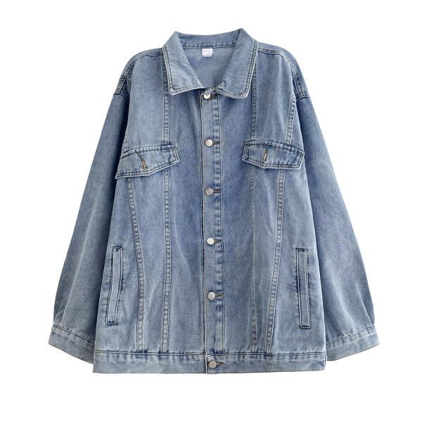 Spring and Autumn Women's Plus Size Fashion Trend Denim Jacket Loose Vintage Jacket