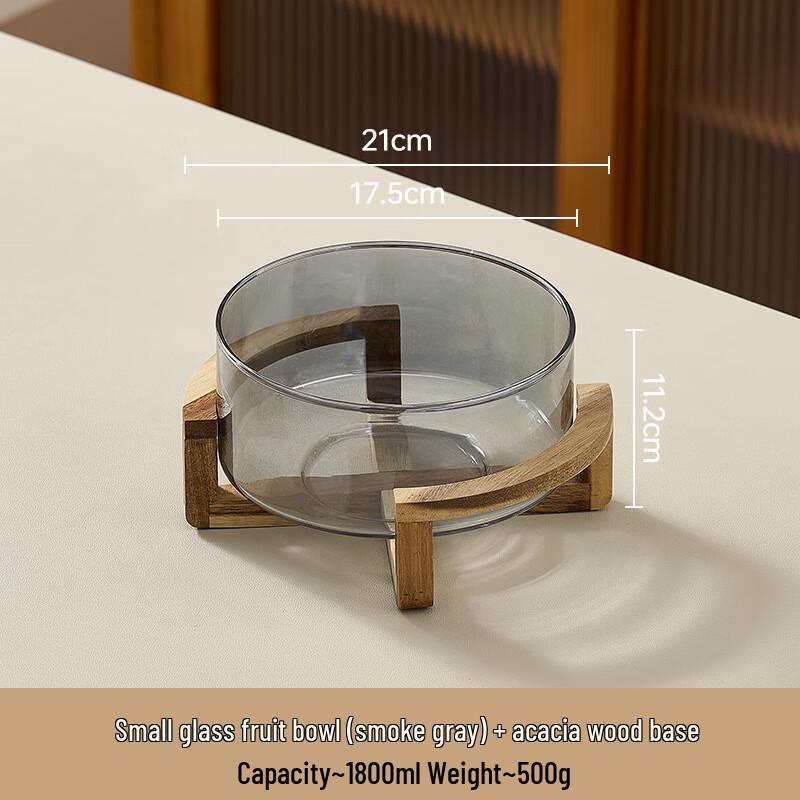 Glass Fruit and Salad Bowl with Stand