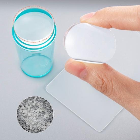 1 Set Nail Art Stamp Easy Printing Detachable High Durability DIY Fluorescent French Tip Nail Silicone Stamper Tool Nail Salon Supply