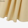 ZANZEA Blusa a Maniche Lunghe da Donna e Gonne Casual Set Completi Due Pezzi