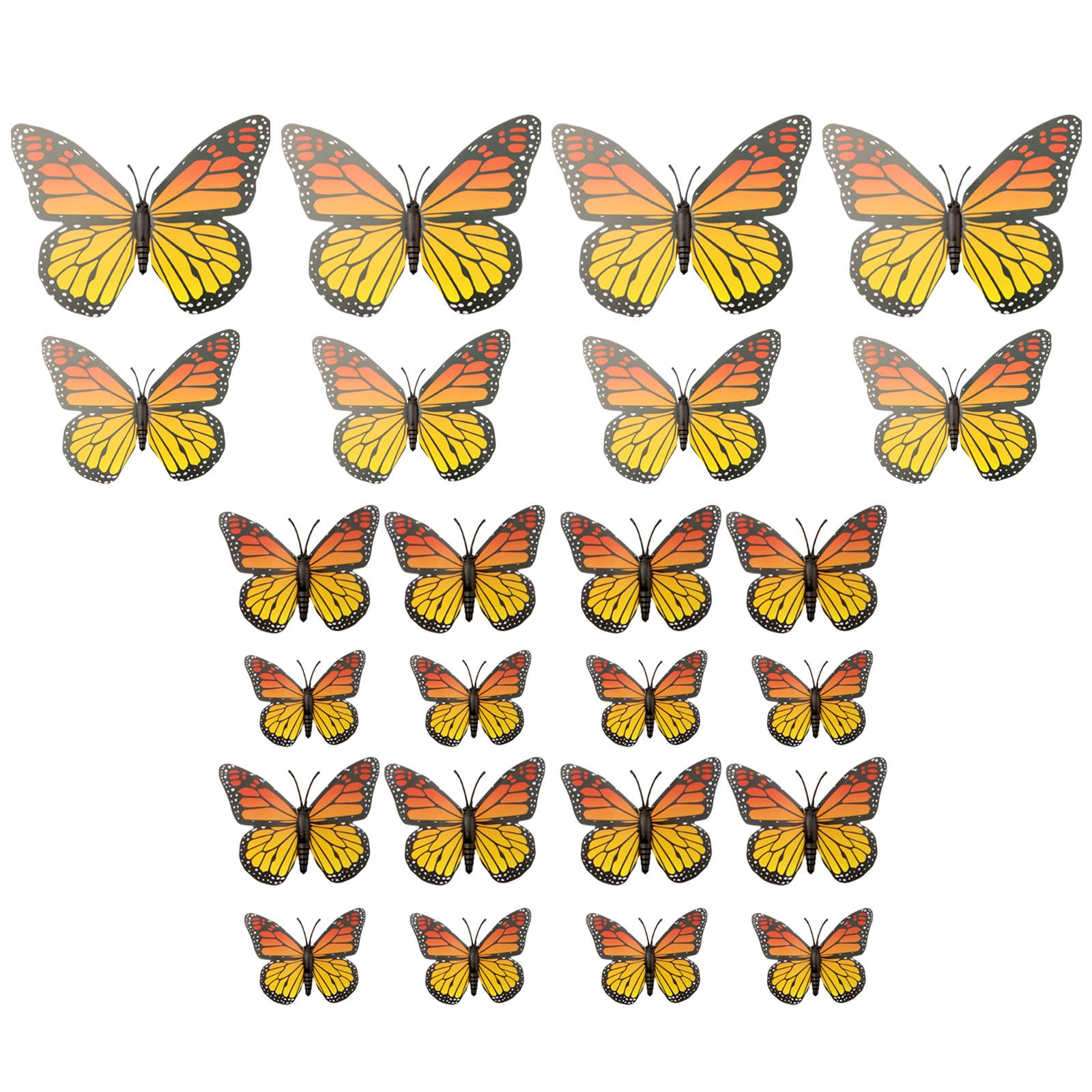 

Butterfly Home Decor Orange Butterfly Decor Flexible Wings Natural Appearance Sturdy Plastic Material Home Decor