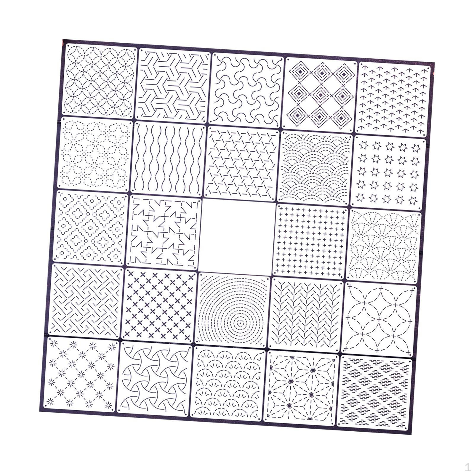 Sashiko Stencils Embroidery Pattern Stabilizers Crafts Creativity DIY Flexible Drawing Art
