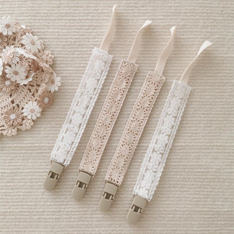 Infant Pacifier Clips Soft Lace Pacifier Chain Nipple Bracket Holder Ideal For Nipples Baby Toddler Toy Clip Infant Shower Gift Idea