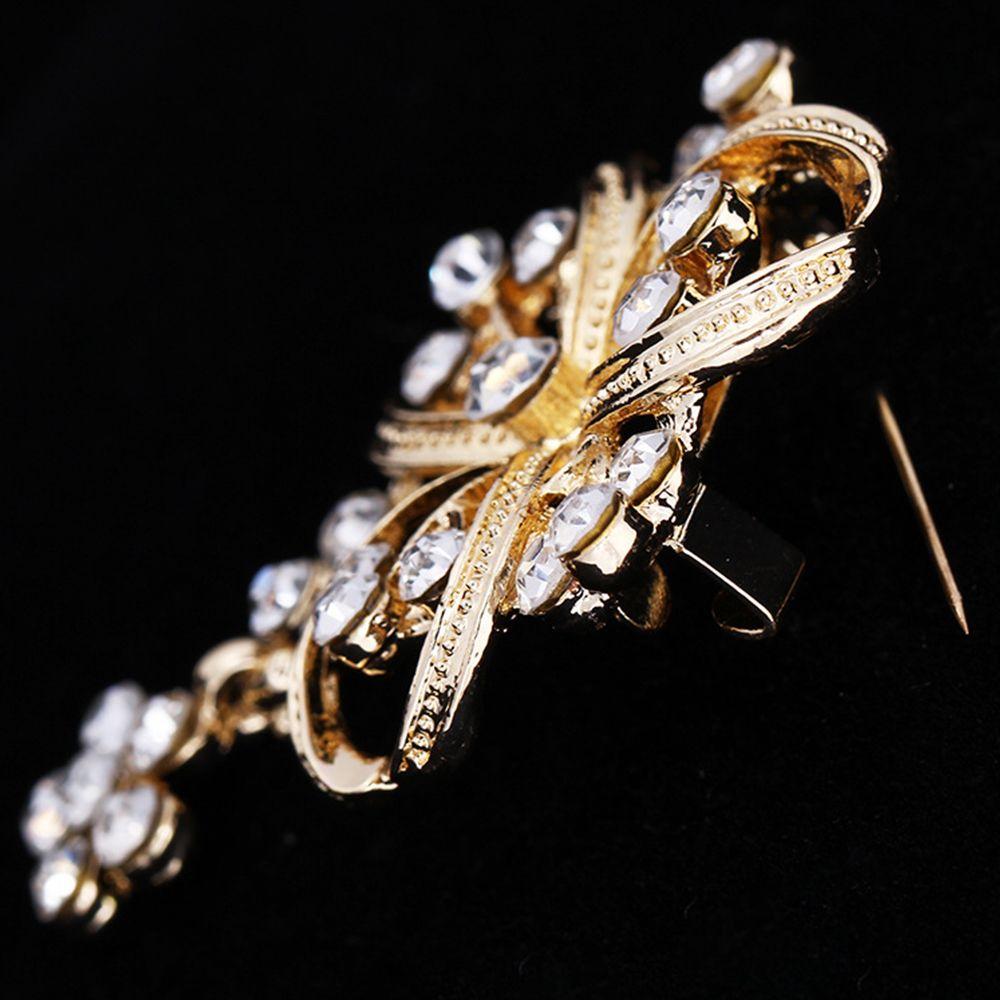 Party Bouquets Romantic Rhinestone Zinc Zinc Alloy Crystal Drop Prom Women Wedding Pearl Pins Brooches