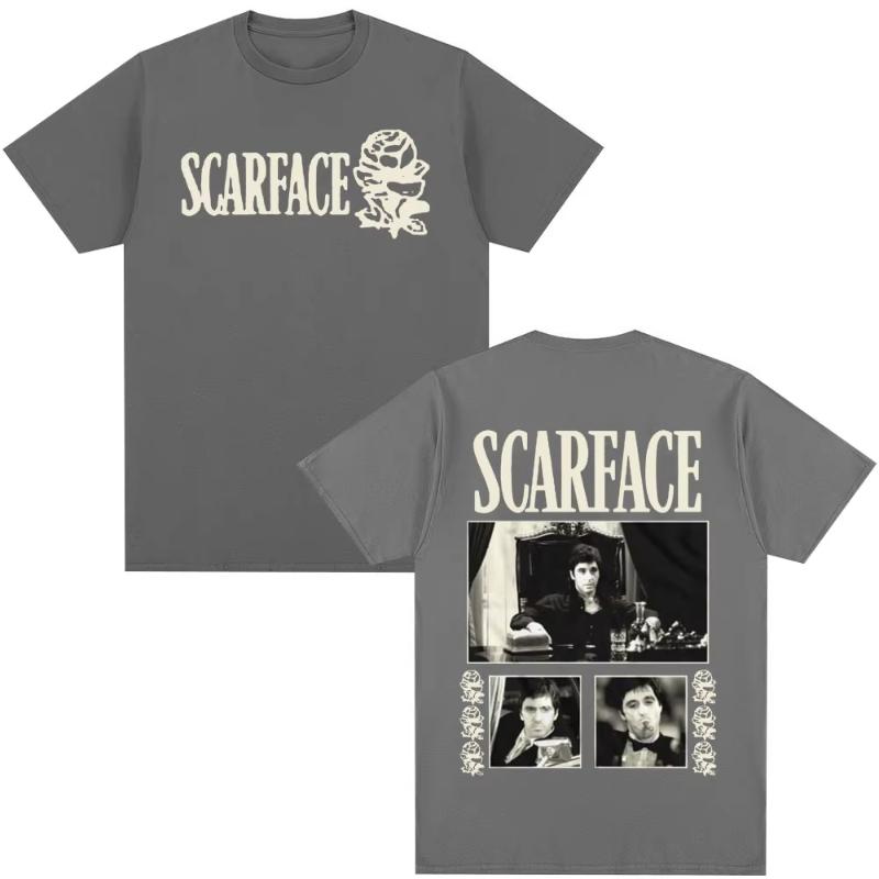 

Gangsters Movie Scarface Tshirt Tony Montana Al Pacino Vintage Gothic Tshirts Unisex Women Clothing Cotton Oversized T Shirt Tops S