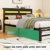 120x200 Bed Frame with LED Lighting and USB Charging Station, Metal Bed Frame Without Mattress, with Storage Space Under the Bed