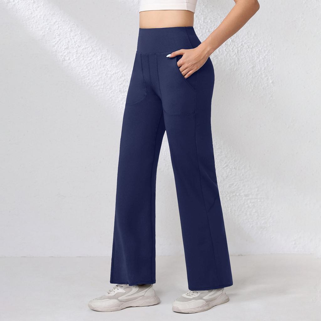 Women's Casual Slim-Fit High-Waisted Pants -Color Yoga Pants With Pockets