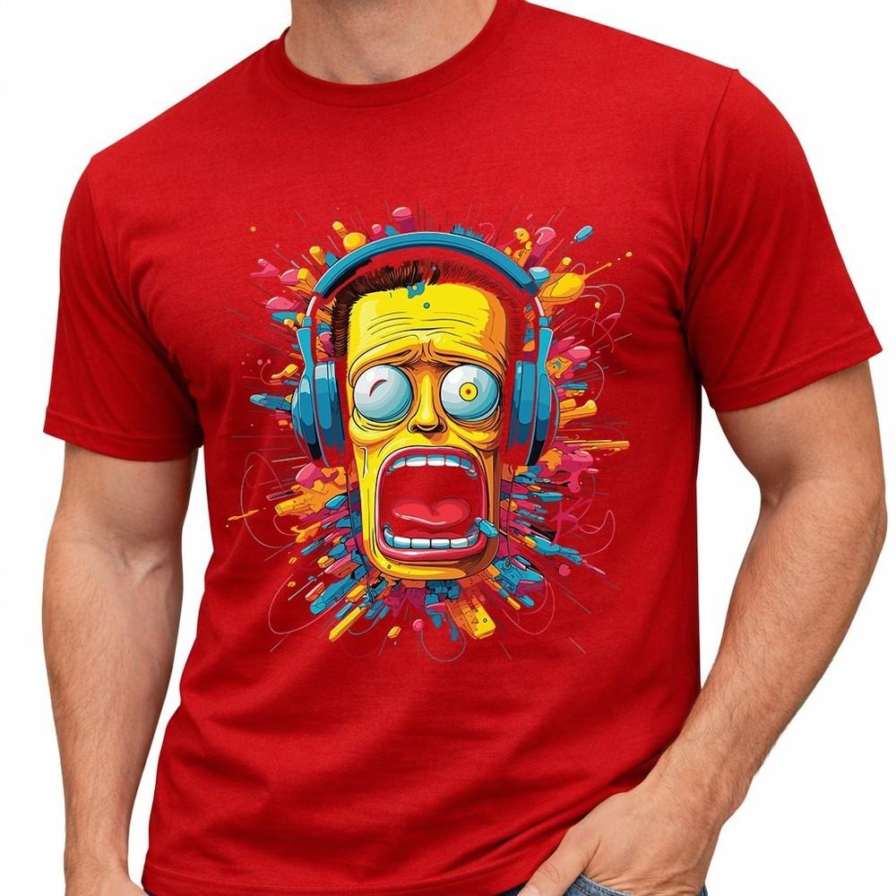 Headphone DJ T Shirt Funny Music Lover Gift Colourful Pop Art Graphic Tee Top S