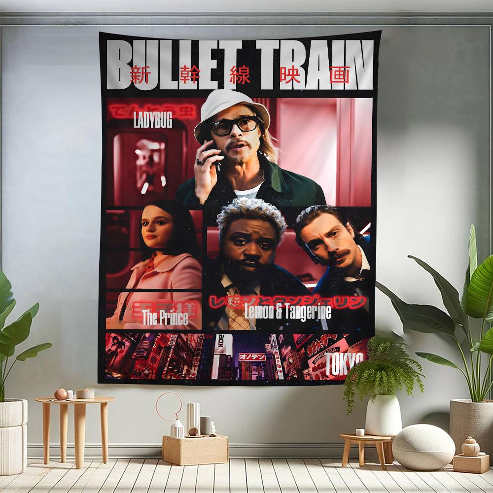 High Quality Bullet Train Movie Cartoon Tapestry Art Science Fiction Room Home Decor Art Home Decor