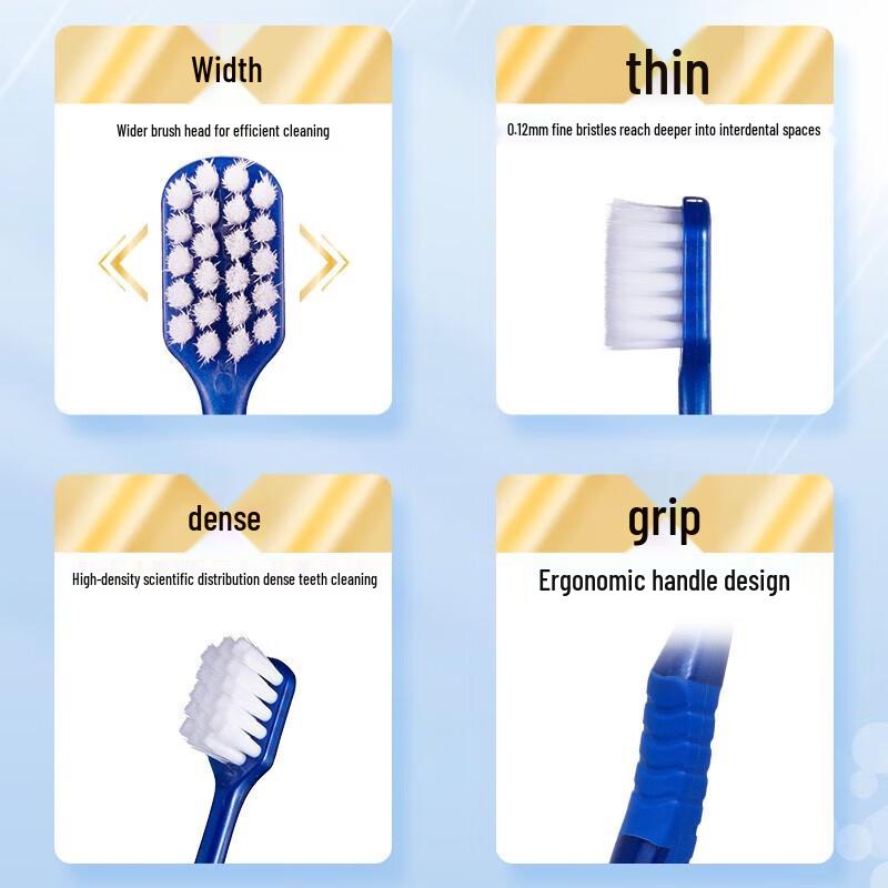 Oripurus Wide Head Soft Bristle Toothbrush 4-Pack