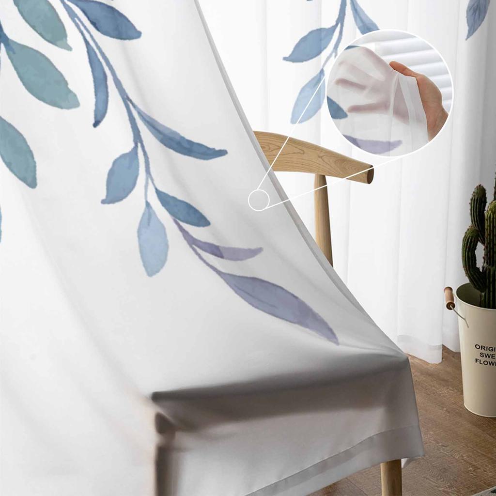 Countryside Plants Flowers Watercolors Bedroom Curtains Tulle Sheer Curtain Living Room Home Decor Voile Drapes