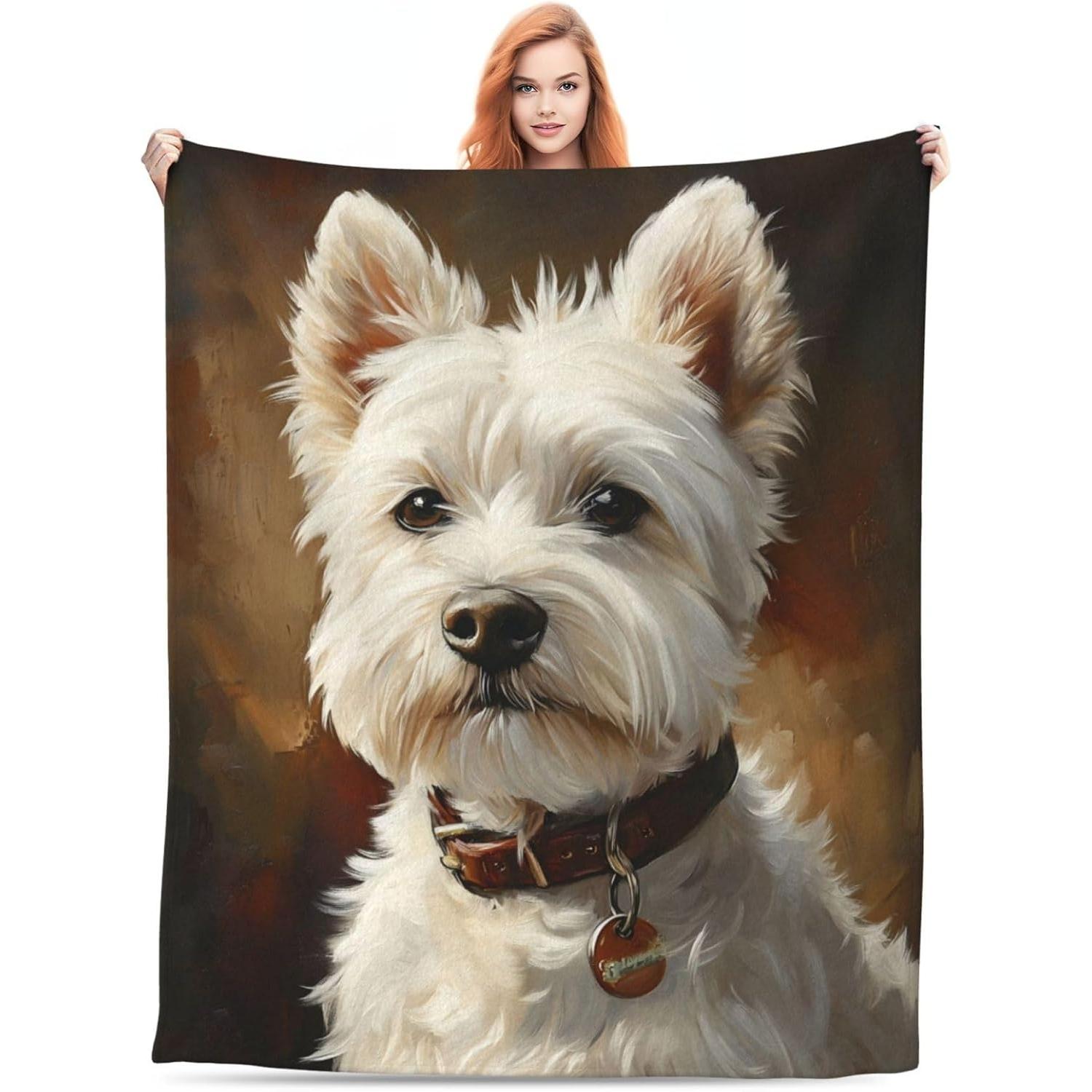 Tapestry cute blanket for West Highland White Terrier 75x100