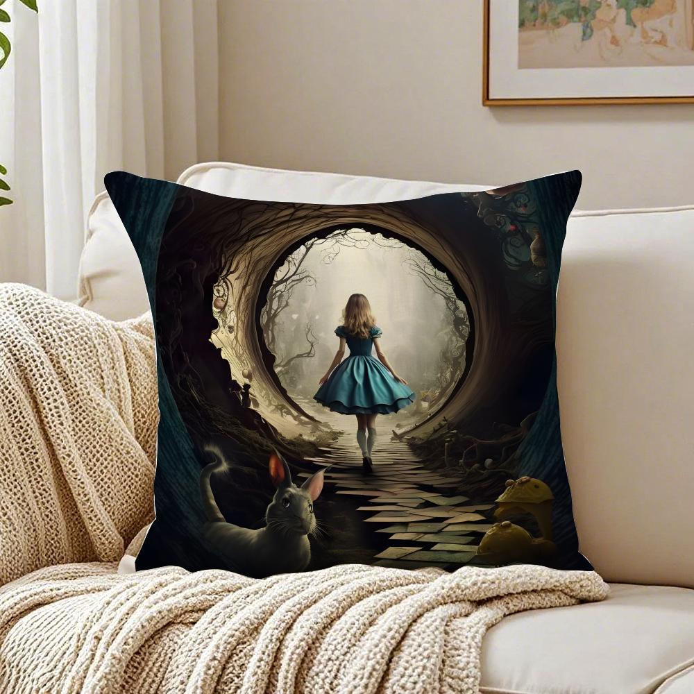 Fairy Tale AAlices Adventures in Wonderland Cushion Cover Pillowcase Antidustmite living Room Sofa Decor Cushion Room