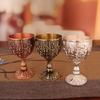 Artistic Zinc Alloy Alcohols Glass With Luxurious Embossed Detailing Retro Art Wine Glass For Wine Tasting Event